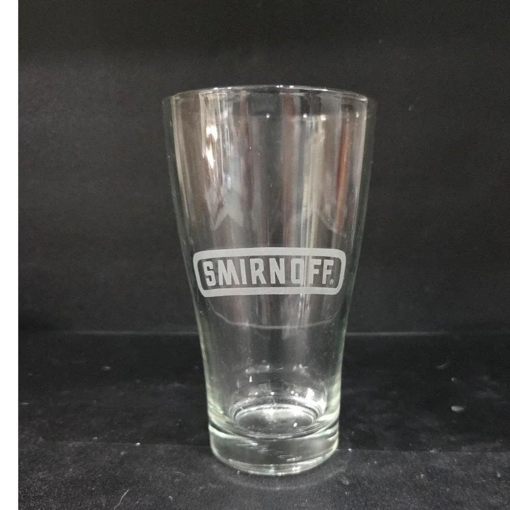 Smirnoff Vodka Logo Pint Glass, Clear Heavy Beer‎ Glass, Replacement Drinkware